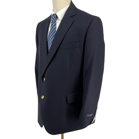 NWT Stafford Executive Classic Fit Blazer Navy Wool Men 48 REG Gold‎ Buttons - Picture 4 of 14